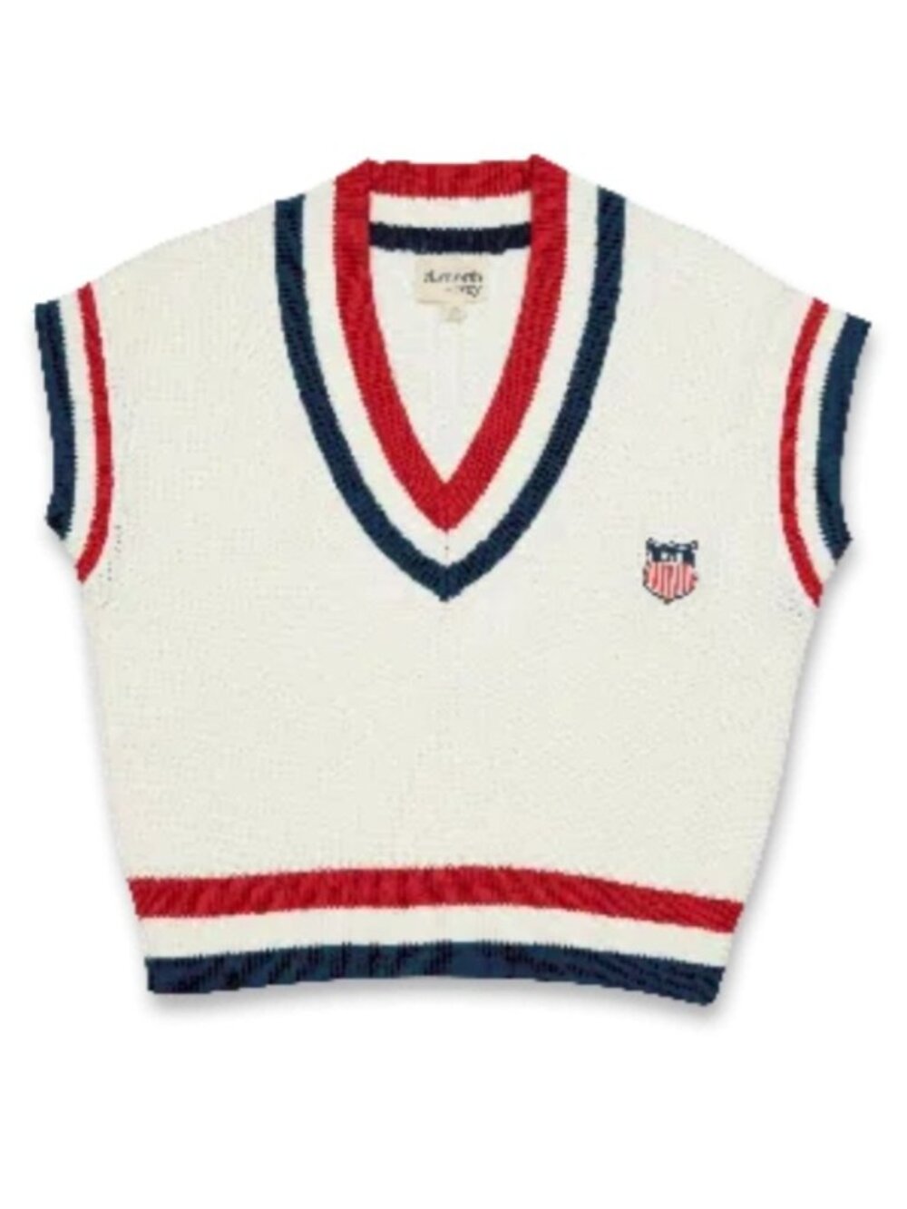 ellsworth + ivey American Shield Sweater vest cropped preppy size small